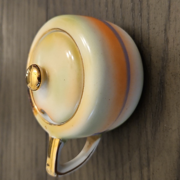 Noritake Multicolor Mustard Pot with Gold Accents VINTAGE - Picture 3 of 15